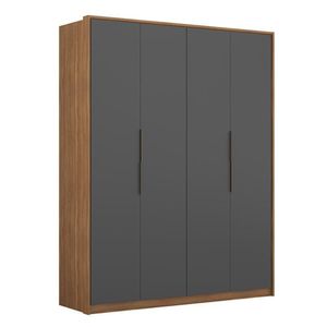 Guarda Roupa Casal Attore 4 Portas Amêndola-grafito - Demartêz Amêndola-grafito