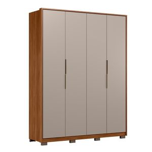 Guarda Roupa Casal Attore 4 Portas Nogueira-nude Prime Tx Com Pés - Demartêz Nogueira-nude Prime Tx