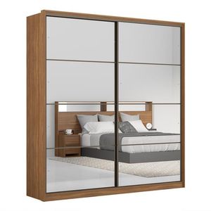 Guarda Roupa Casal Belga 2 Portas Amêndola Com 2 Espelhos - Demartêz Amêndola