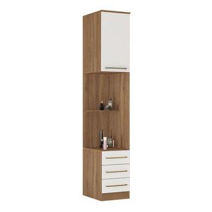 Guarda Roupa Modulado Irlanda 1 Porta Com Mesa De Cabeceira Amêndola-branco - Demartêz Amêndola-branco