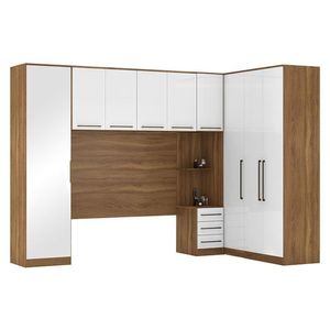 Quarto Modulado Casal Irlanda Composição 3 Amêndola-branco - Demartêz Amêndola-branco