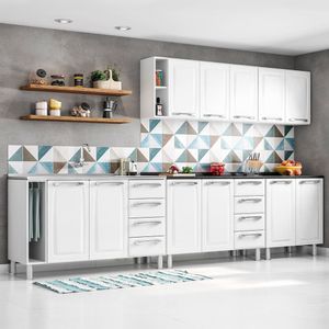 Cozinha Itatiaia Diamante Com 5 Peças 11 Portas E 8 Gavetas Branco