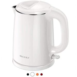 Secura Chaleira Elétrica De Parede Dupla Em Aço Inoxidável 1.0l Branca