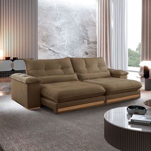 Sofá Dubai Veludo 2 Módulos De 100 Cm B25 Cm Meu Sofá Online B016 Veludo Marrom