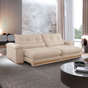 Sofá Dubai Linho 02 Módulos De 90 Cm B25 Cm Meu Sofá Online A294 Linho Creme