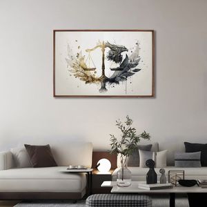 Quadro Decorativo Temático Direito Com 1 Tela Para Escritório Hall Lavabo 60cm X 90cm Tabaco