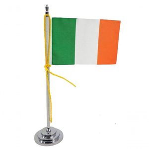 Mini Bandeira De Mesa Da Irlanda 15 Cm Poliéster