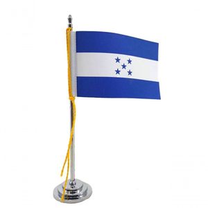 Mini Bandeira De Mesa Da Honduras 15 Cm Poliéster