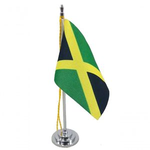 Mini Bandeira De Mesa Da Jamaica 15 Cm Poliéster