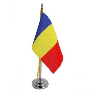 Mini Bandeira De Mesa Da Romênia 15 Cm Poliéster