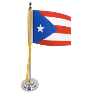 Mini Bandeira De Mesa Da Porto Rico 15 Cm Poliéster
