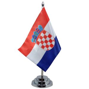 Bandeira Mesa Dupla Face Croácia 29 Cm Alt Mastro