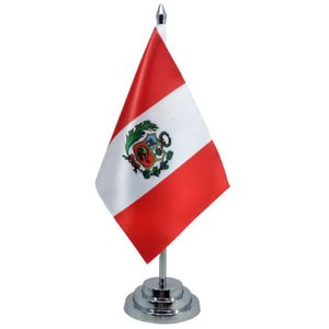 Bandeira Mesa Dupla Face Peru 29 Cm Alt Mastro
