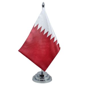 Bandeira Mesa Dupla Face Catar 29 Cm Alt Mastro