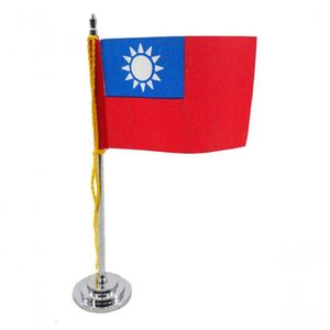 Mini Bandeira De Mesa Da Guiné Bissau 15 Cm Poliéster