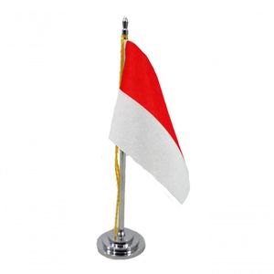 Mini Bandeira De Mesa Da Mônaco 15 Cm Poliéster