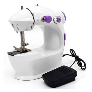 Mini Máquina De Costura Portátil Com Pedal Elétrico Luz Integrada Fonte Bivolt