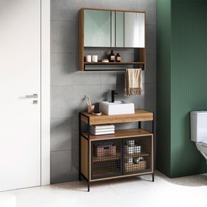Conjunto Para Banheiro 3 Peças Com Cuba P103841c Mell Pp Milani Store Mell