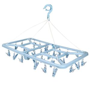 Mini Varal Retangular 32 Prendedores - Mor Azul Claro