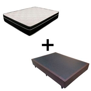 Cama Box Viúva 128 Tecido Marrom Com Colchão Paris De Molas Preto 66x128x188