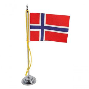 Mini Bandeira De Mesa Da Noruega 15 Cm Poliéster