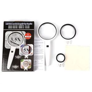 Lupa Com 3 Lentes Intercambiáveis 3.5x 5x 11x E 2 Leds