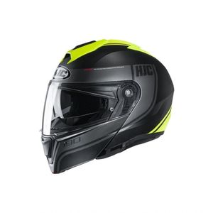 Capacete Hjc I90 Davan Preto E Verde 58 [f016]