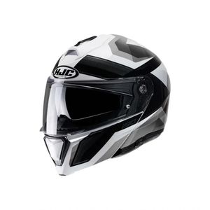Capacete Hjc I90 Lark Preto Branco E Cinza E Preto 59 [f016]
