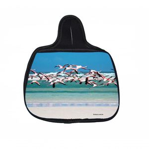 Lixo Car, Flamingo Voando Material Neoprene 3mm 30x25cm