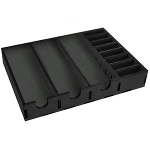 Suporte Mdf Para 3 Maquinas De Cortar Cabelo E 8 Pentes De Altura Preto