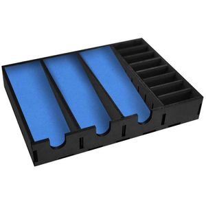 Suporte Mdf Para 3 Maquinas De Cortar Cabelo E 8 Pentes De Altura Azul - Preto
