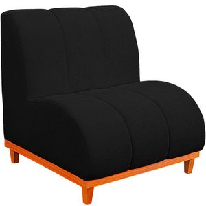 Namoradeira Marselha Base De Madeira Para Sala Hotel Tecido Boucle Cor Preto