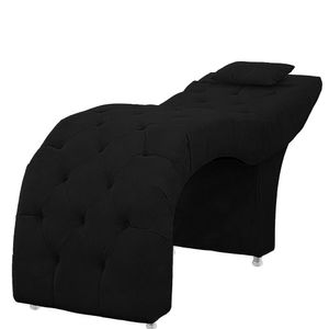Maca Estofada Capitone Julia Para Estetica Facial Sombrancelha E Cilios Suede Cor Preto