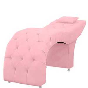 Maca Estofada Capitone Julia Para Estetica Facial Sombrancelha E Cilios Suede Cor Rosa Bebe