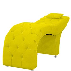 Maca Estofada Capitone Julia Para Estetica Facial Sombrancelha E Cilios Suede Cor Amarelo
