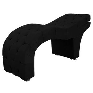 Maca Capitone Reclinável Estofada Para Estetica Facial Sombrancelha E Cílios Suede Yasmim Cor Preto