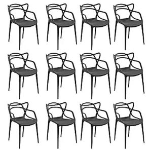 Kit 12 Cadeiras Allegra Preta
