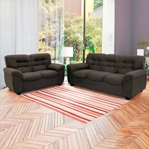 Sofá De 3 E 2 Lugares Stillus Ii Com 154 Cm E 204 De Largura Marrom