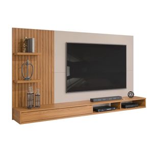 Painel Para Tv Ate 60 Polegadas Bento Carvalho Nobre-griz
