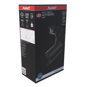Spot P- Trilho Authentic Preto 12w Branco 6500k