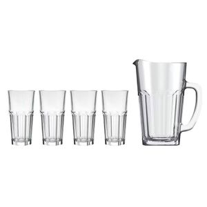 Conjunto De Jarra 1,2l E Copos 340ml Nadir Bistrô Em Vidro Transparente