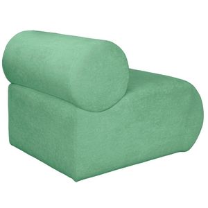 Poltrona Virginia Orgânica Luxo Sala Recepção Tecido Boucle Cor Verde Esmeralda