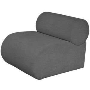 Poltrona Virginia Orgânica Luxo Sala Recepção Tecido Boucle Cor Cinza Chumbo