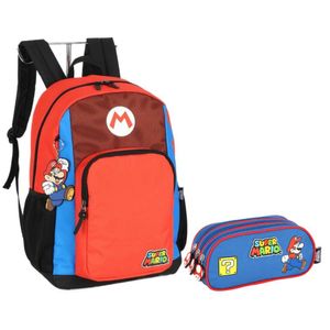 Kit Mochila De Costas E Estojo Vermelho Super Mario Luxcel