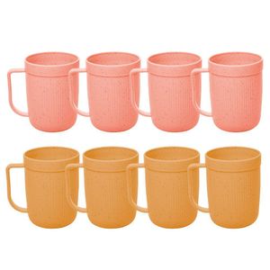 Jogo 8 Canecas Fibra De Bambu E Pp Cores Sortidas Textura 300ml Lyor