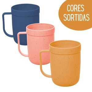Jogo 6 Canecas Fibra De Bambu E Pp Cores Sortidas Textura 300ml Lyor