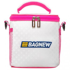 Bolsa Térmica 2 Potes - Branca Com Rosa Style Fashion - Padrão: único