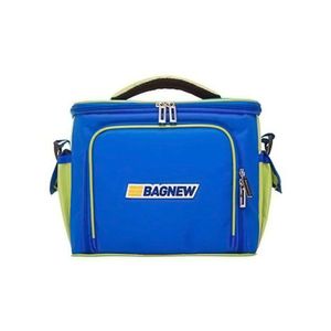 Bolsa Térmica 3 Potes - Azul Royal Com Verde Fit - Padrão: único