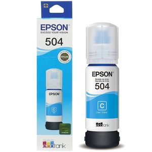 Refil Tinta Epson T504 Original 504 L4150 L4160 L6161 6171 Ciano 1x Unidade