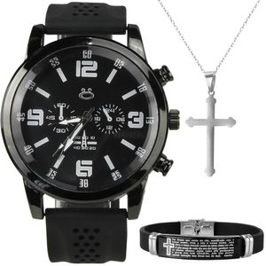 Relogio Masculino Preto Aço + Pulseira Qualidade Premium